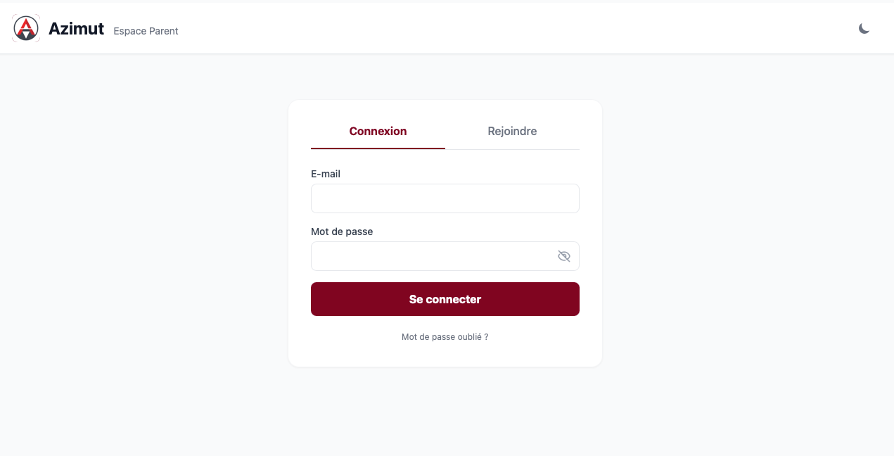 Page de connexion Azimut