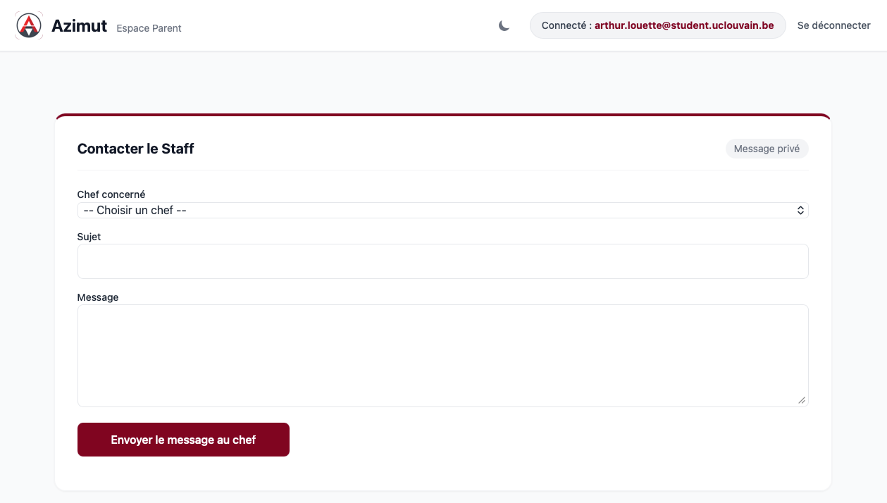 Module de contact chef